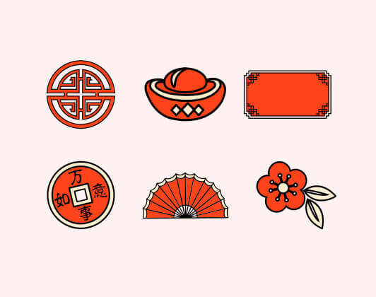 中国风贴纸素材